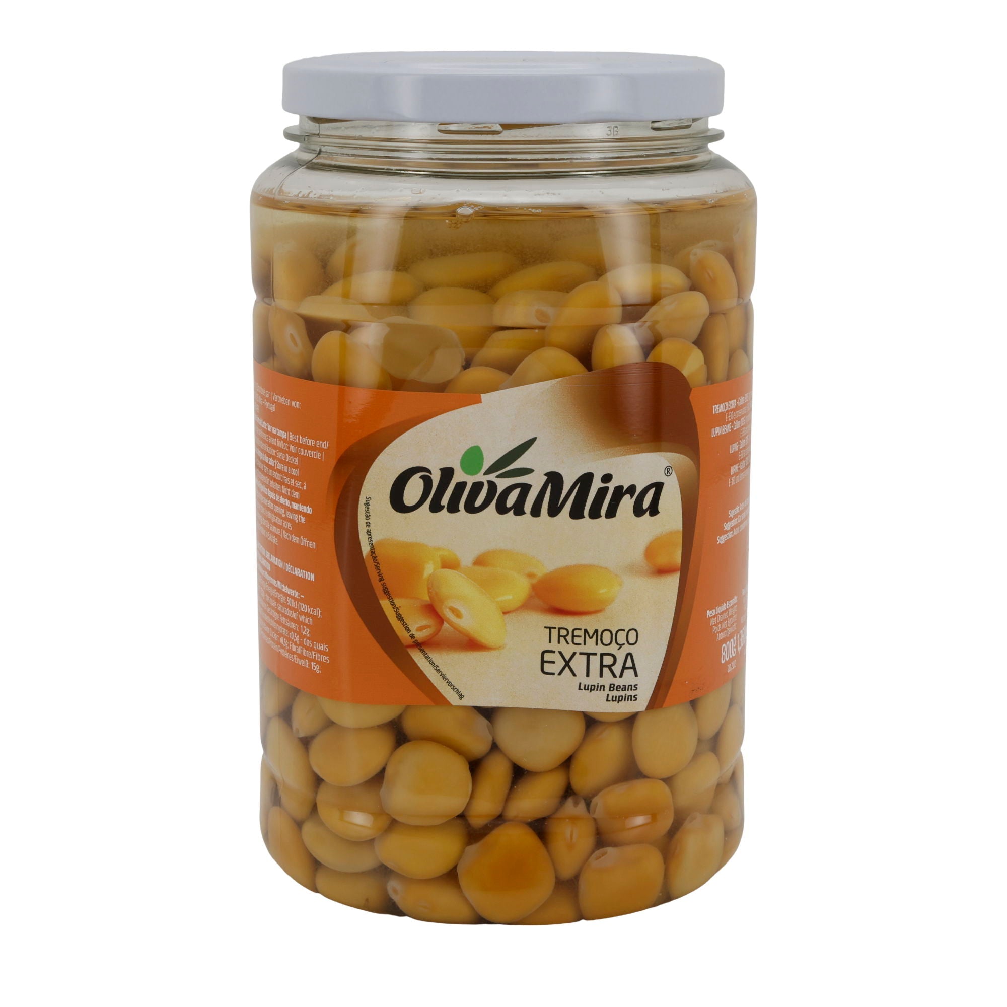 Lupinenbohnen OlivaMira | Tremoço Extra | In Salzlake eingelegt | 1360 g OlivaMira